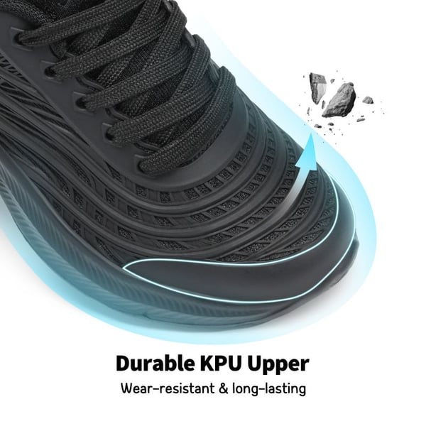 [Sparkle Glitter] Kids Lace-up Running Sneakers - ALL BLACK - 2